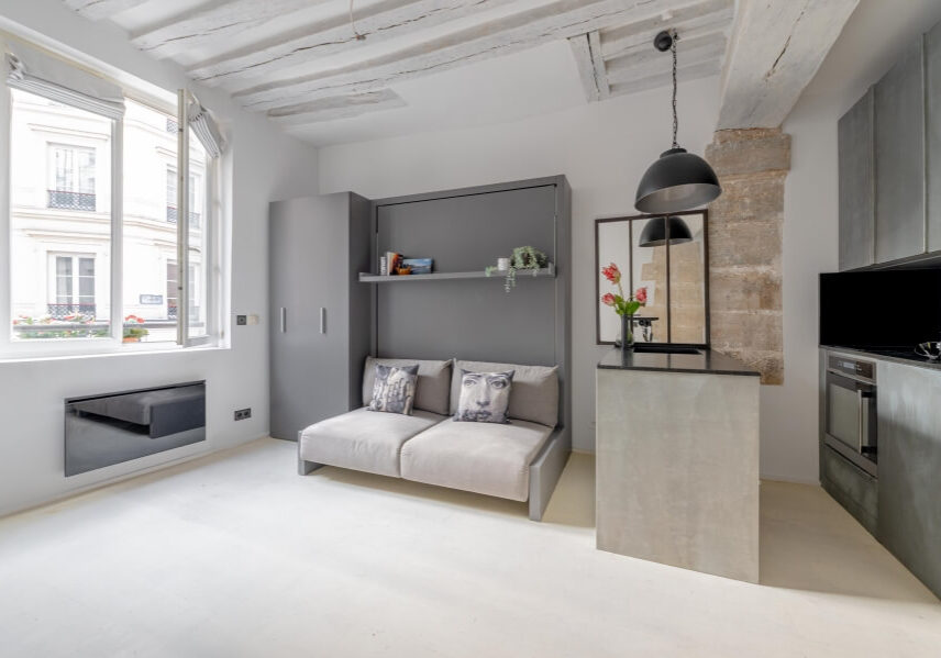 Interior of the Designer Studio for sale in Le Marais in Paris