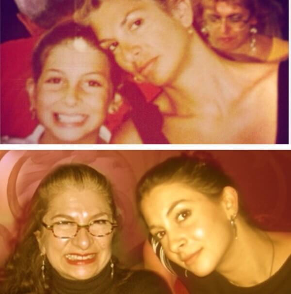 Erica Simone and Adrian Leeds, photos taken 20 years apart