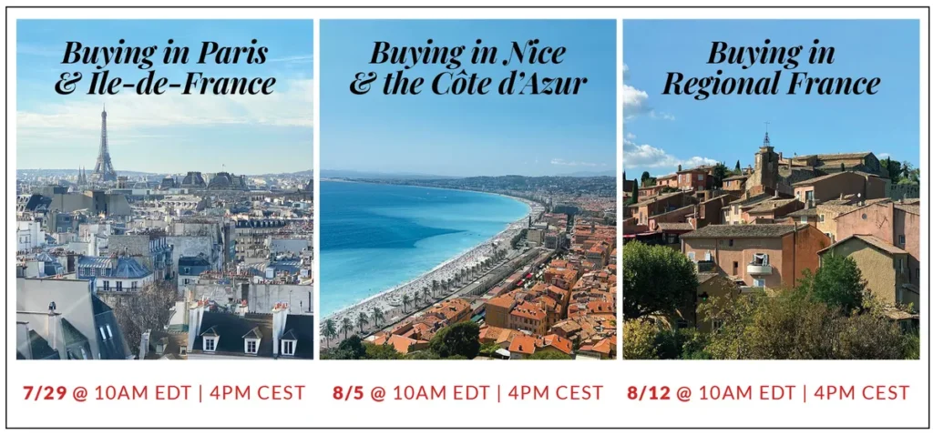 Adrian Leeds Group's Small Group Consultation series graphic of different areas of France