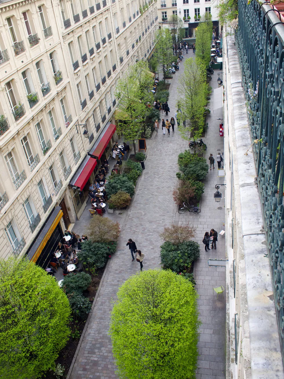 View from balcony of Le Petit Tresor of rue de tresor