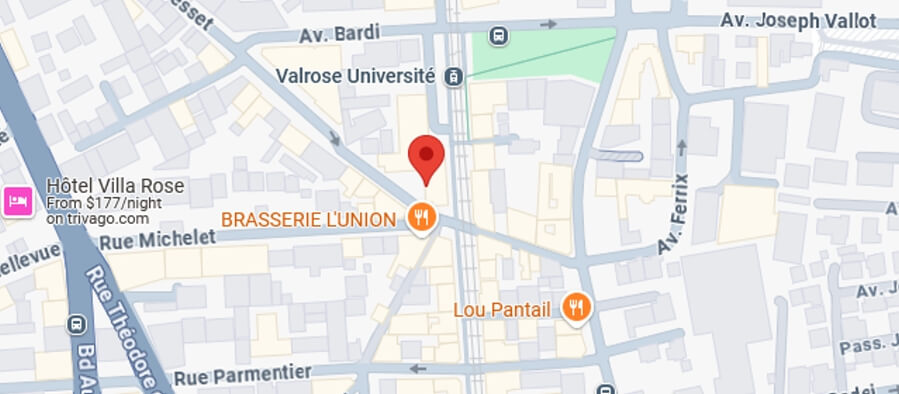 Google map pinpointing the location of the apartment for sale in Nice, France