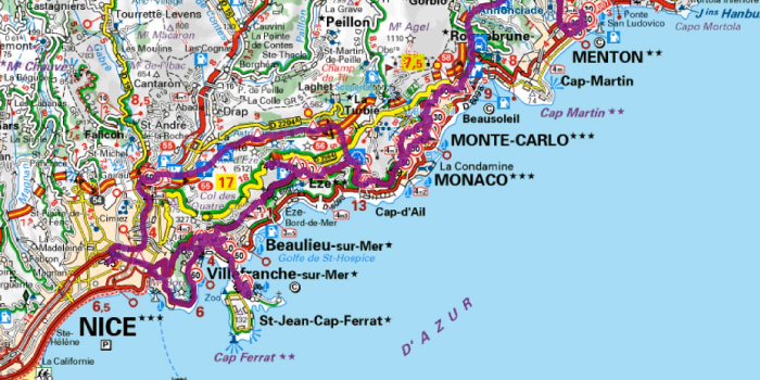 Map of Cote d’ Azur