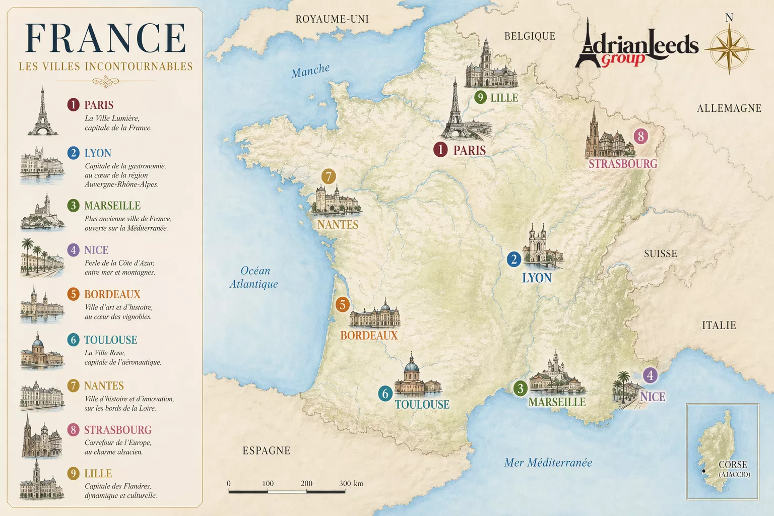 The Best Places to Live in France Now - webinar map of top french cities