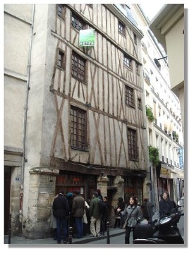 Half timber house on rue Volta - Paris, France
