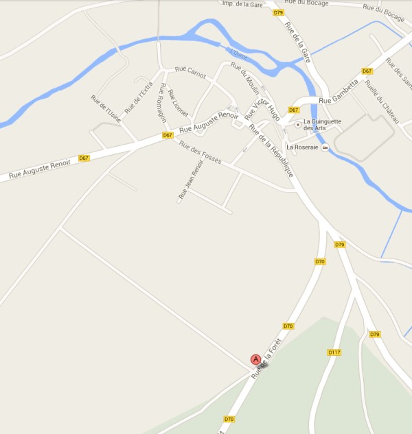 Map to the Hulstrand Chalet - Essoyes, France