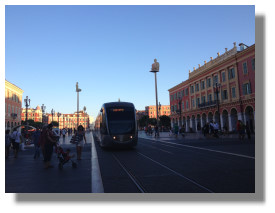 The tram at Place Massena - Nice, France