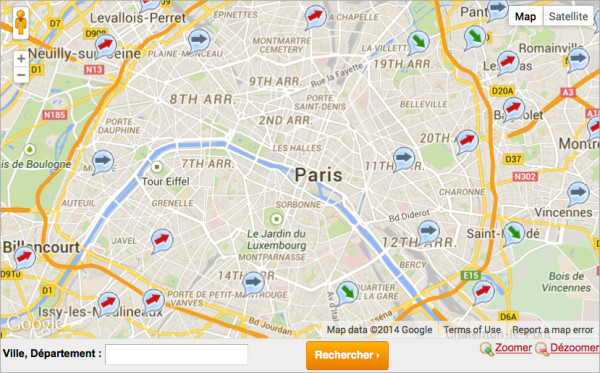 Seloger Map of Paris region - Paris, France real estate