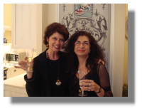 Interior design artist Martine di Mattéo and Adrian Leeds at Le Palace de Vosges