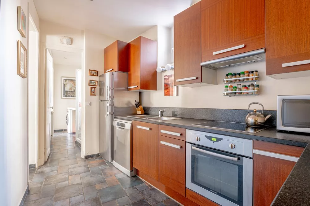modern fully equipped kitchen Rue de Palestro Paris France