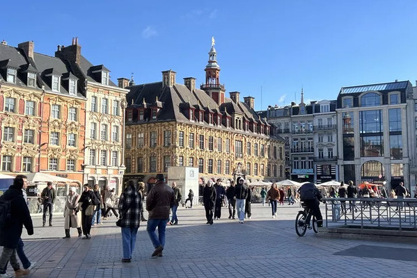 Smaller city square in France