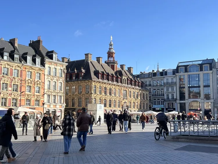 Smaller city square in France